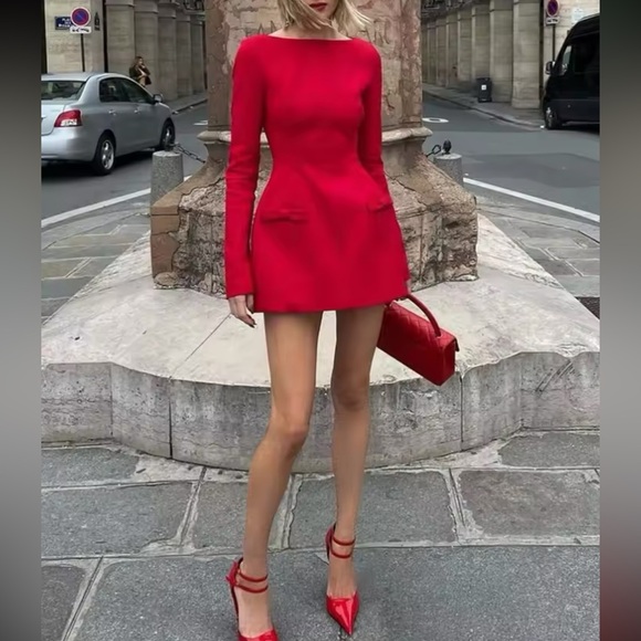 🎉Look stunning in this Perfect Holiday Red Or Black Double Bow Mini Dress - Picture 12 of 16